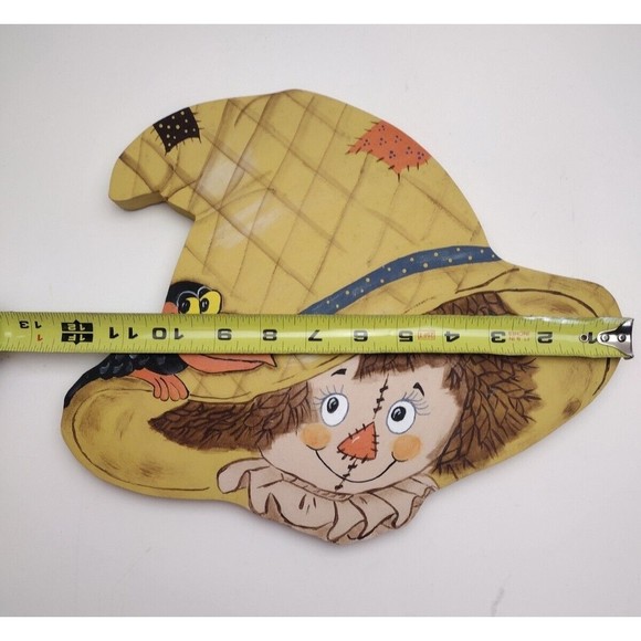 Hand Painted Scarecrow Wooden Wall Art Fall Halloween Autumn Decoration Folk - Picture 8 of 10